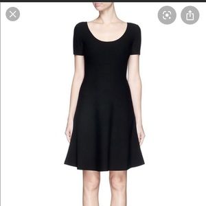 Theory Black Codris C Fit and Flare Dress in Prosecco Fabric